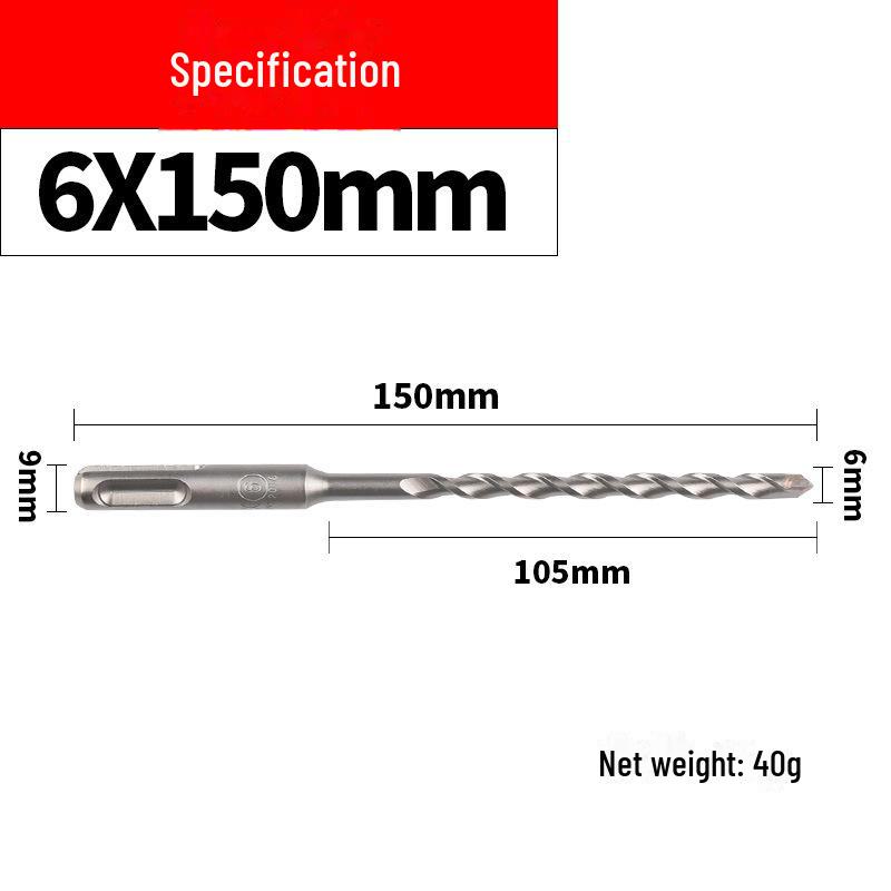 

Ударная дрель для сверления бетонных и цементных стен с круглой и квадратной рукоятками, двумя углублениями и двумя канавками.