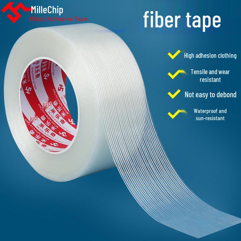 Strong Adhesive Striped Fiber Tape: Mold Fixing, Electrical Appliance Binding, No-Residue Packaging