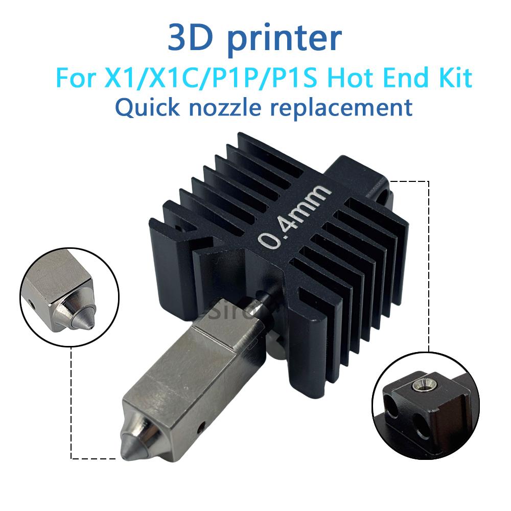 For Bambu Lab X1C P1 X1 P1P Upgrade Hotend Hardened steel Nozzle Integrated Design Prevents Material Leakage For bambulab Hotend