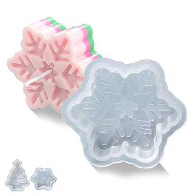 Leeseph Weihnachts-Kerzenform, Silikonform in Form von Weihnachtsbaum-Schneeflocken, zur Herstellung von handgemachten Kerzen, Seife, Ton, Harz