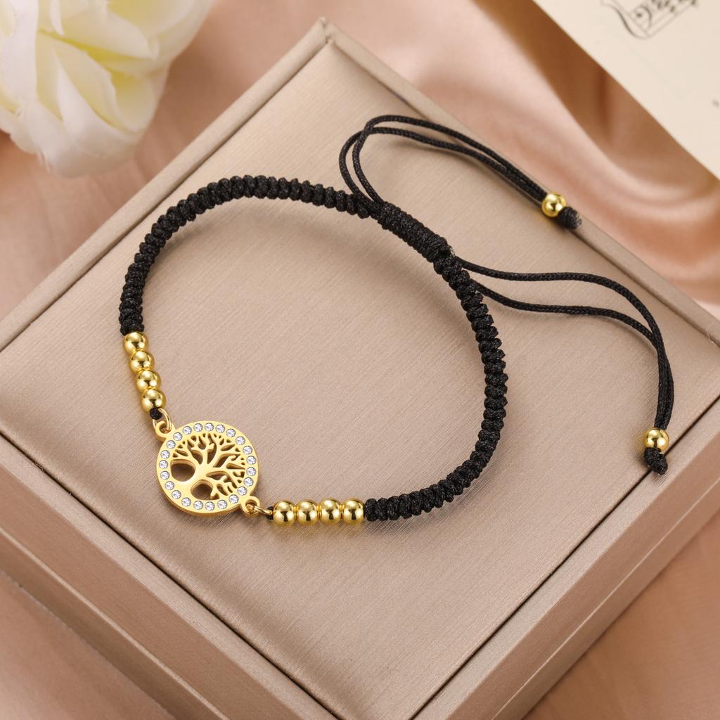 Couple Bracelets Simple Design Korean Hip Hop Diamond Tree Charm Hand Jewelry
