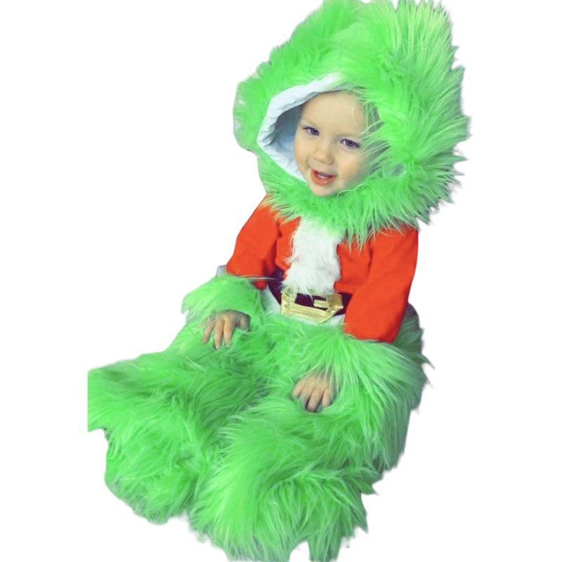 Christmas Green Grinch Costume Christmas Kids Suit Party Costume