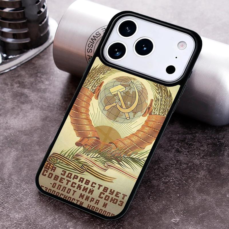 Soviet Union USSR Flag Phone Case For iPhone 17,16e,15,14,13,12,11,Mini,Pro,MAX soft Silicone Cover