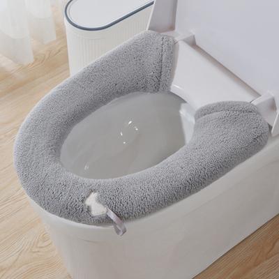Toilet Seat Pad Soft Comfortable Button Design Toilet Seat Cover Washable Reusable Toilet Pad for Bathroom