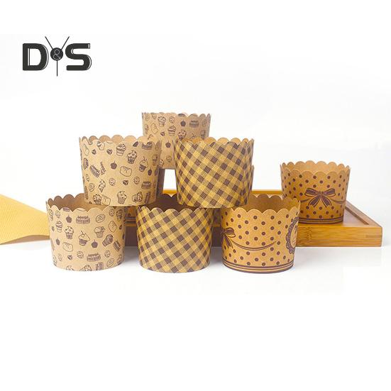 Food Grade 50Pcs Muffin Cup No Odor Wood Pulp Paper High Temperature Resistance Cake Wrapper Kitchen Supplies