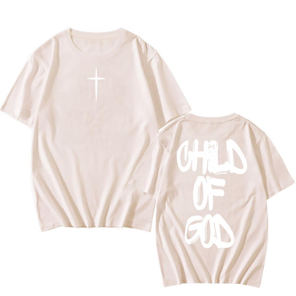 Pamut Póló Jézus Isten Gyermeke Hit Keresztény Póló Unisex Alkalmi Vintage Streetwear Rövid Ujjú Grafikus Nyomtatású Pólók