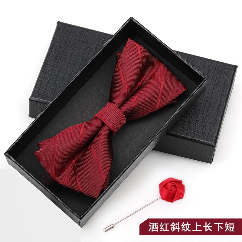 Bow Tie Men'S Wedding Groom Best Man Red Suit Shirt British Brothers Korean Bow Women'S Gift Box