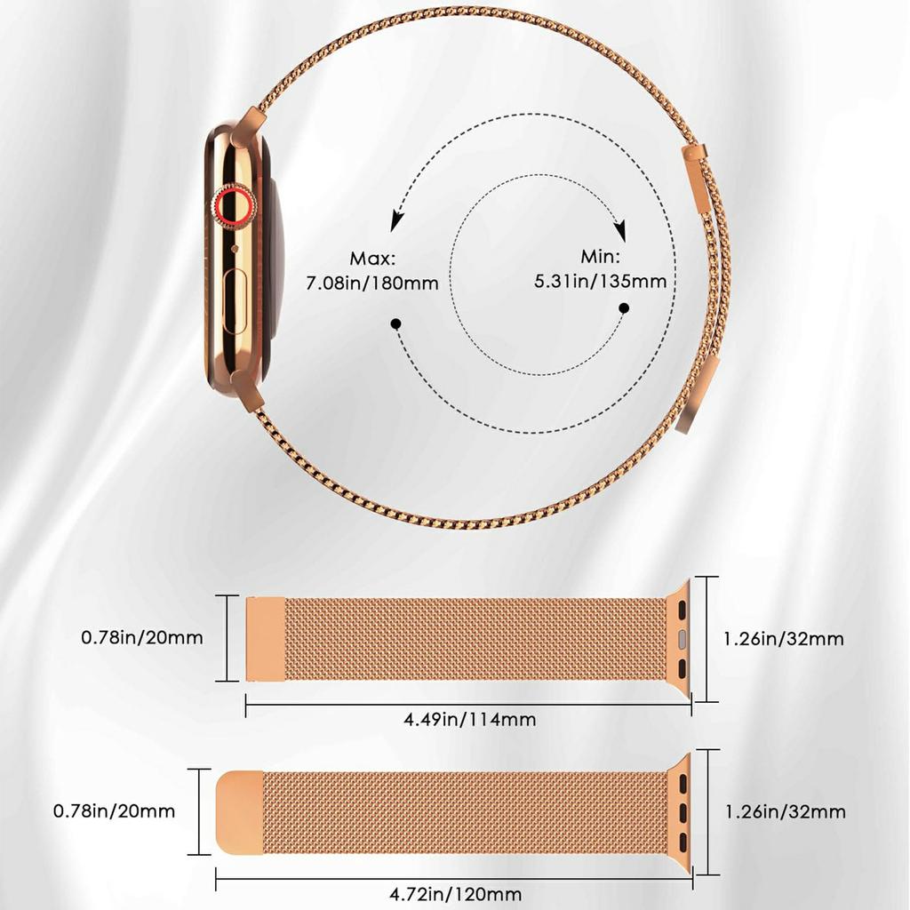 Colored Metal Strap for Apple Watch Series 10 9 8 7 SE 6 5 4 3 2 1 42mm 41mm 40mm 38mm Magnetic Closure Milanese Watch Band