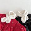 2025 New Girls' Korean-Style Winter Coat with Bow and Scarf - Cute Cotton Padded Outfit for Babies