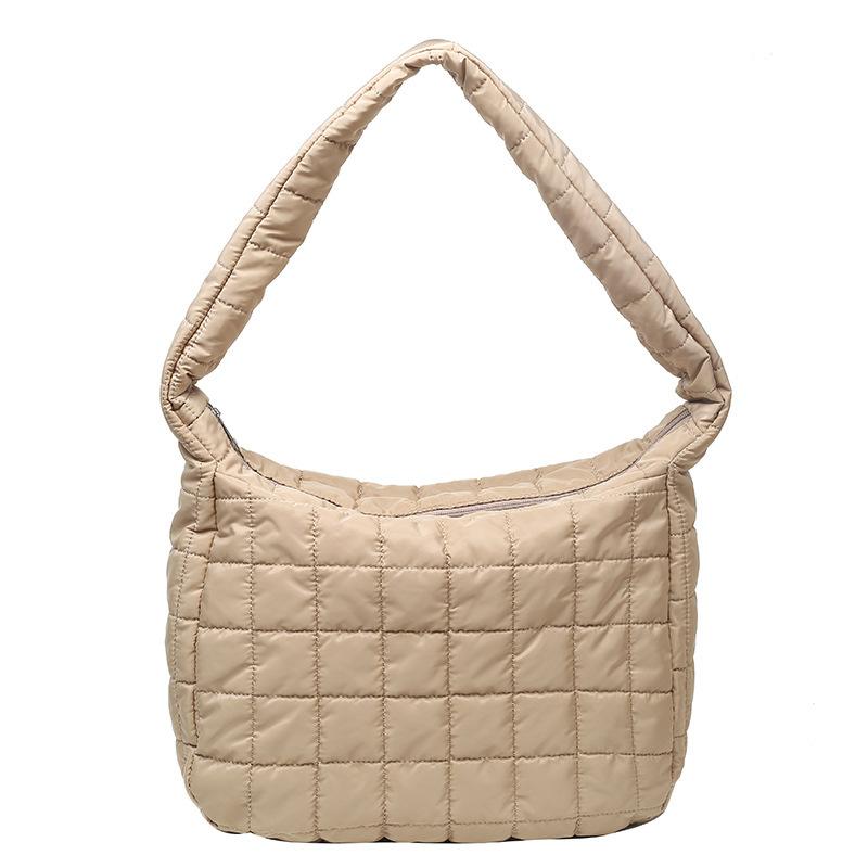 Nylon Bag 2026 New Women's Bag Handbag Tote Autumn/Winter New Fashion Space Cotton Suit Bag Large Capacity Lingge Dumpling Bag