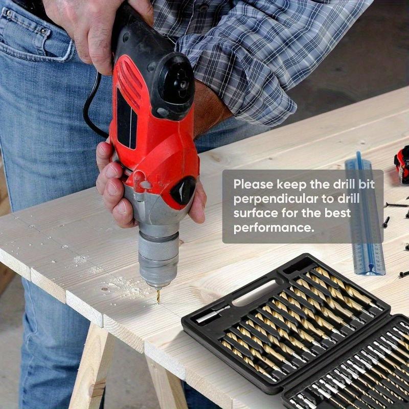 99pcs Titanium-Coated High-Speed Steel Drill Bit Set, 135° Pointed Tip for DIY Crafts, Woodworking, Engraving & Jewelry Making - Sizes 1/25" To 1/8"