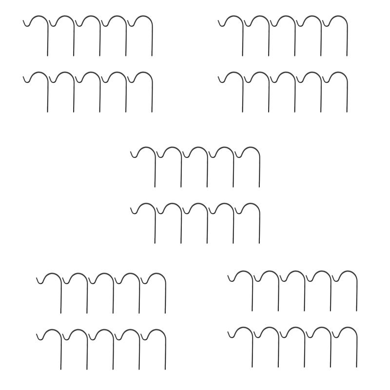 

ABWR-Набор из 50 крючков-кронштейнов для подвесных кормушек, Железные настенные крючки, Изогнутые вверх крючки для растений, Для подвешивания кормушек для птиц, Фонарей чёрный