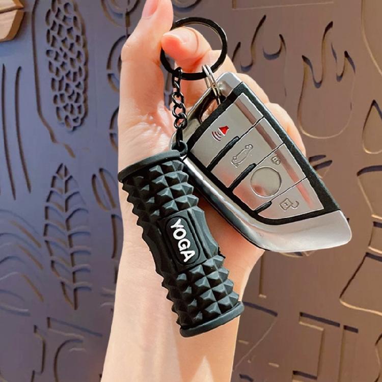 Small Yoga Foam Roller Key Accessory Stylish And Practical Key Pendant Suitable For Gym Bags And Personal Style