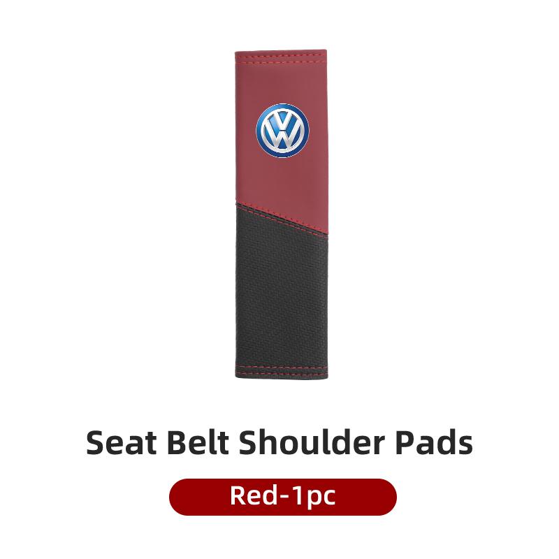 LEG1 Car Seat Belt Cover Safety Belt Two-colour Splicing Shoulder Protection Pads For VW Tiguan CC Jetta Polo Passat T-ROC Touareg