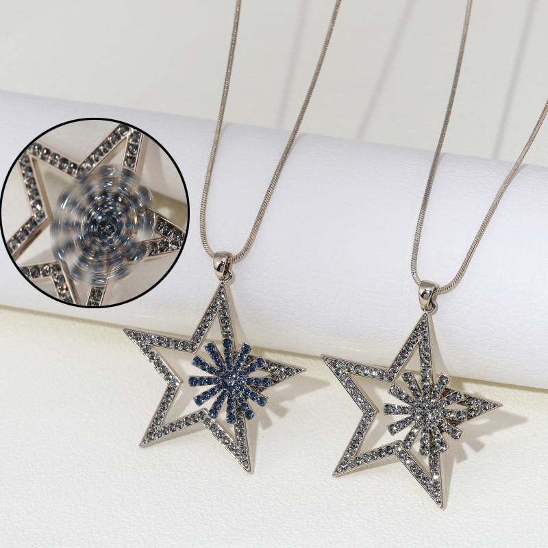 Modern Geometric Star Necklace Unique Alloy Pendant Fashion Jewelry For Gifting