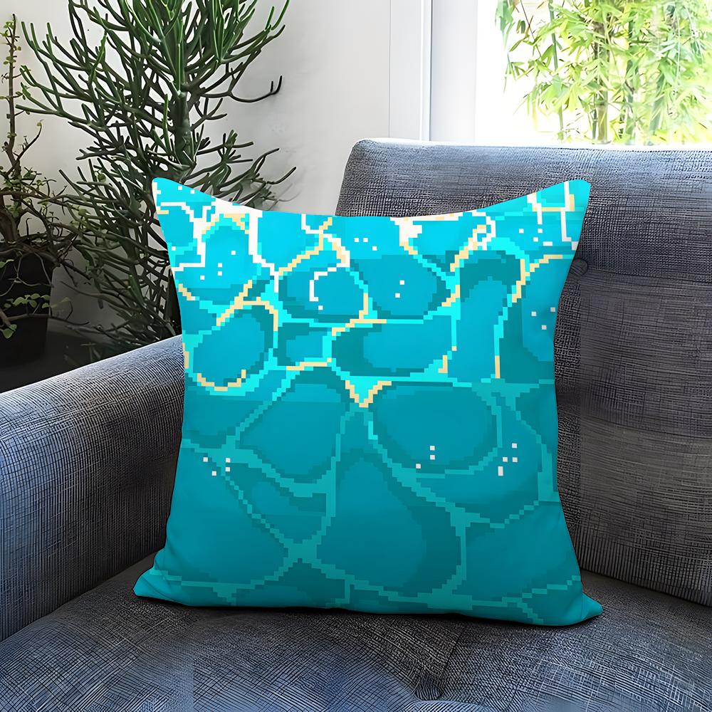 Light blue ocean ripple Cushion Cover Comfortable Reversible Pillow Cover Ideal for Car Sofa Bedroom  Beyond