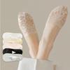 No Show Socks Women for Flats Invisible Hiddens Socks Lace Low Cut Liner Socks with Antis Slip Strips Cotton Bottom Socks