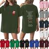 Women's Fashionable Casual Short Sleeved Printed T-Shirt Round Neck Top