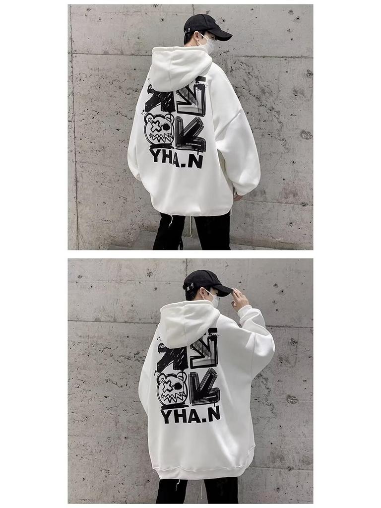 2024 Herren Hong Kong Stil Lockeres Kapuzensweatshirt - Trendiger Buchstabenprint, Vielseitige Frühjahrs-/Herbstjacke