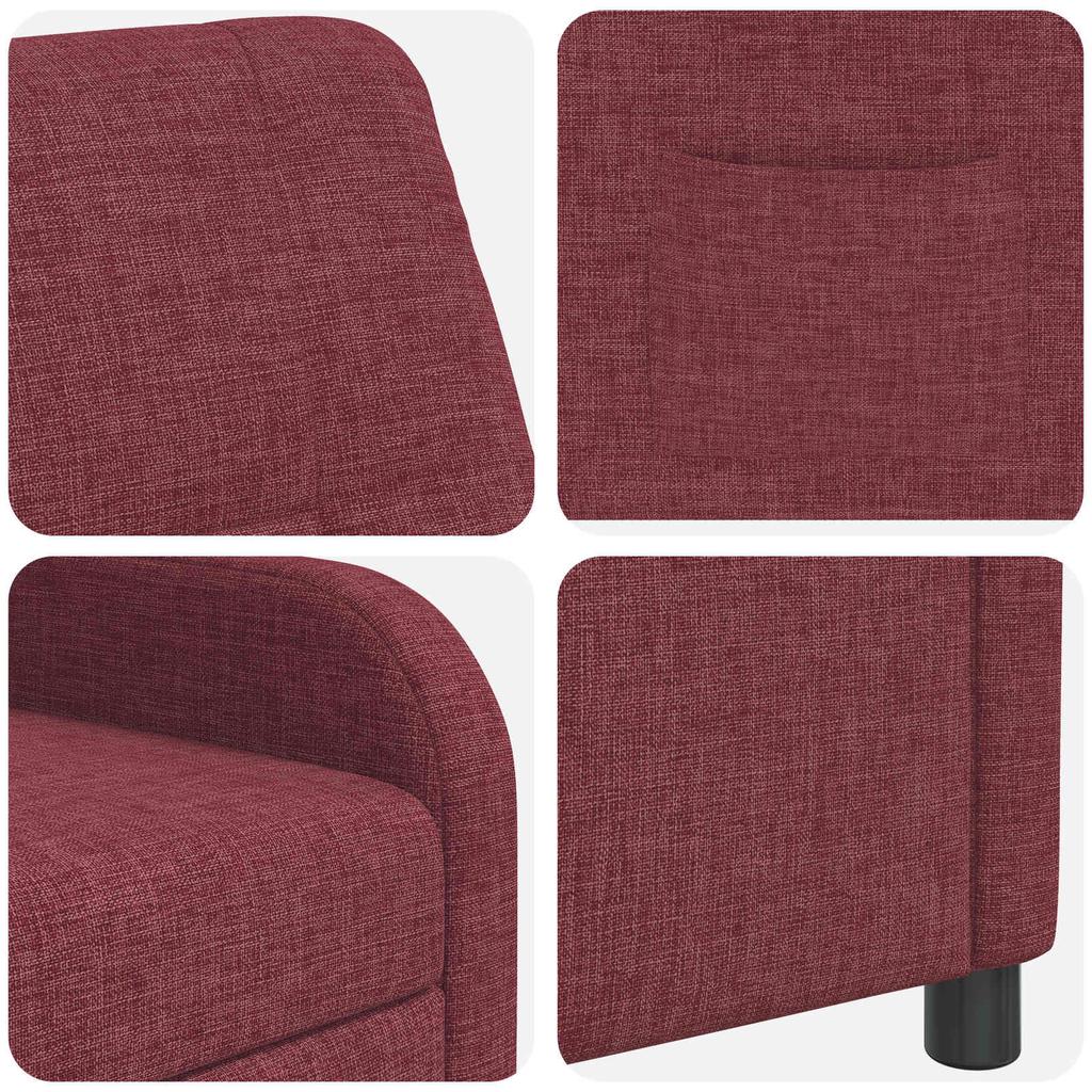 Recliner Chair Wine Red Fabric
