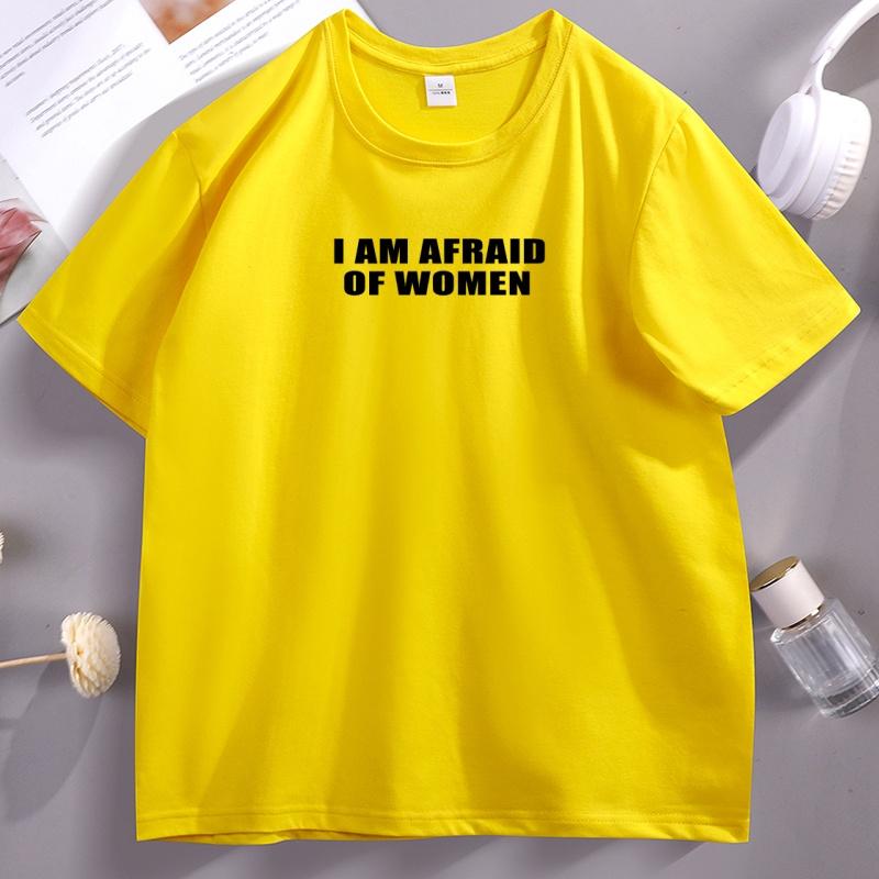 Ich habe Angst vor Frauen T-Shirts Lässig Baumwolle Kurzarm Rundhalsausschnitt T-Shirt Unisex Ehemann T-Shirt Weich Atmungsaktiv Lässige Kleidung Oberteile