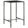 Maison Exclusive - Garten-Bartisch Grau 70x70x110cm Geflochtenes Harz und Glas