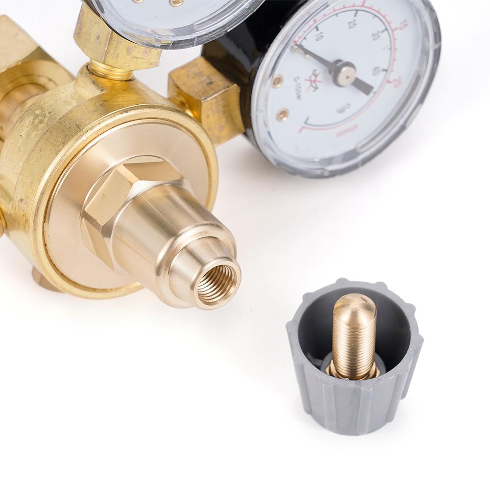 CO2 Gas Bottle Pressure Regulator Carbon Dioxide Welding Pressure Reducer Gauge MIG TIG Welding Flow Meter Gauge W21.8 Connector