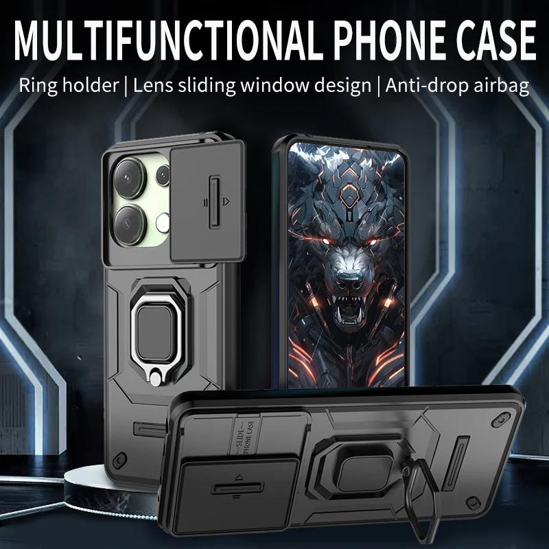 Armor Case For Xiaomi Poco X6 Pro F6 F5 M6 Pro C65 5G 4G Protective Cover Ring Magnetic Holder Coque Fundas Capa