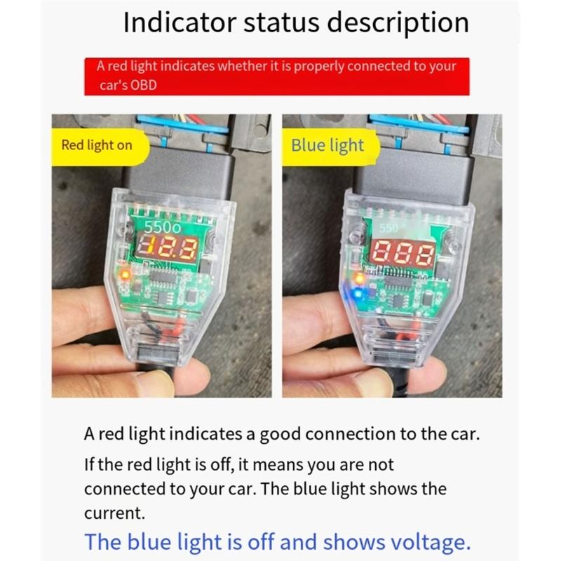 Samochodowy OBD2 kabel zasilania awaryjnego narzędzie do wykrywania złącza akumulatora