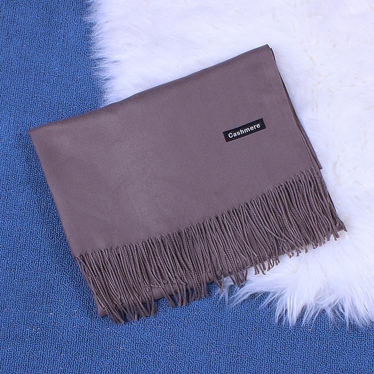 Two-Life Women's Solid Color Imitation Cashmere Scarf - Korean Style, Two-Way Shawl & Neck Gaiter for Autumn/Winter.