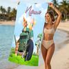 Customizable Personalized Beach Towels Trash Truck Themed designs.Suitable for the Beach, Yoga, Sports;ideal As Beach Accessories