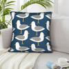 Küstenseemöwen-Print Kissenbezug Marineblau Niedliches Vogelmuster Kissenhülle Für Nautische Strandhaus-Dekoration Sofa