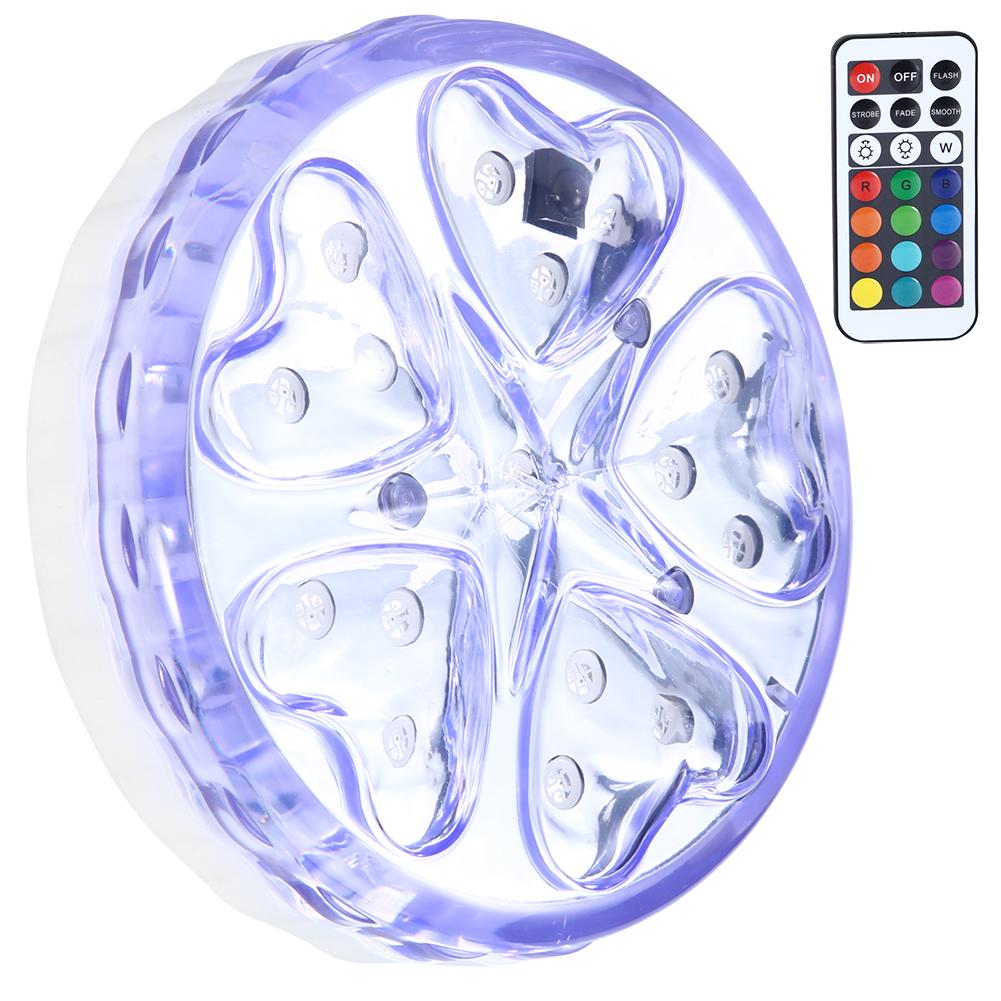 16RGB LED Wasserdichtes Schwimmbecken Teich Unterwasserlicht Landschaftsdeko mit Fernbedienung