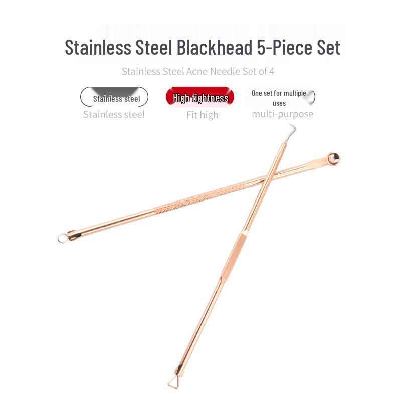 5-Piece Stainless Steel Blackhead and Pimple Extractor Set