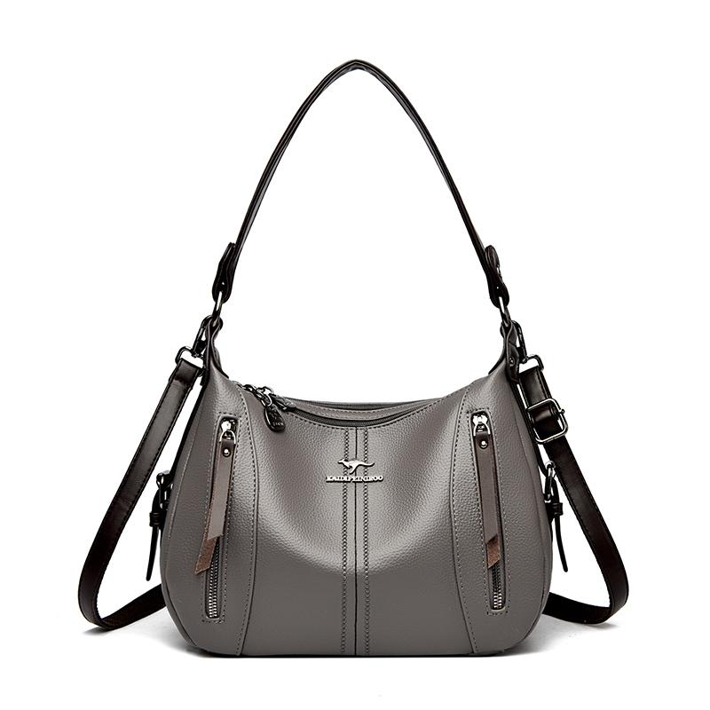 Genuine Brand Top Quality PU Leather Bags for Women Designer Top-Handle Bags Ladies Casual Tote Shoulder Crossbody Bag 2 Layers