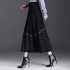 Women's Autumn Winter Midi Knitted Skirt Female Skirt High Waist Thicken Solid Slim A-line Skirt