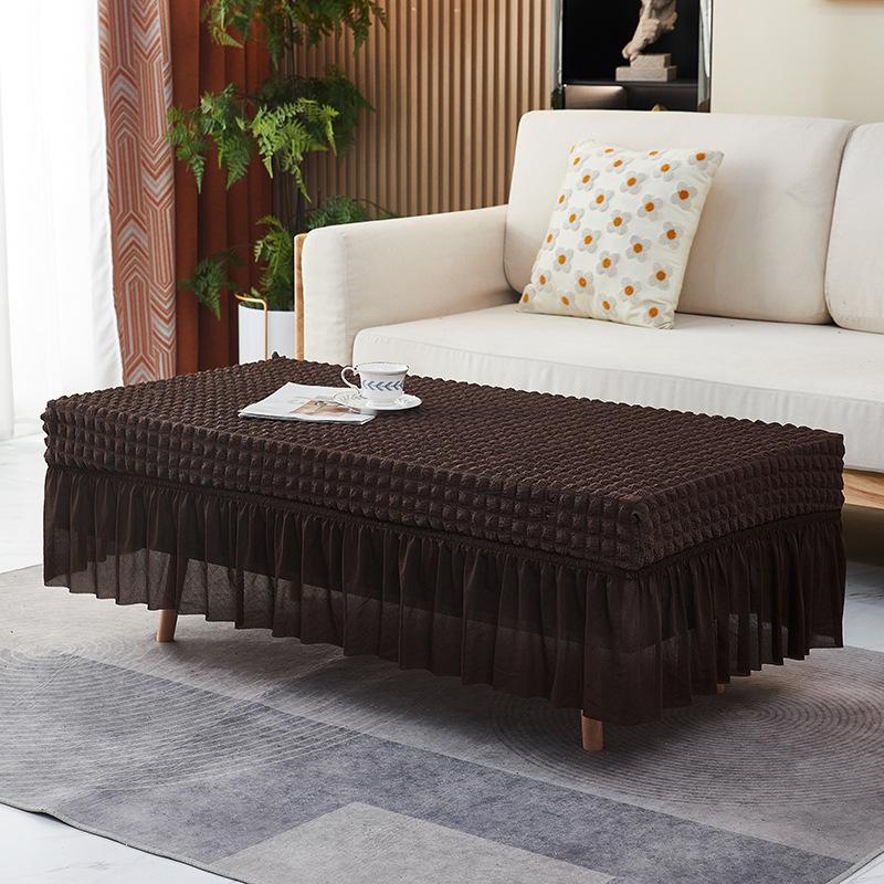 

Skirt Coffee Table Set Elastic All-Inclusive Dining Table Cover Living Room Coffee Table Tablecloth Rectangular Coffee Table Cover Cover Dust Cover size: length 120-150cm wide 55-85cm coffee table