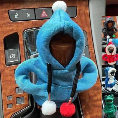 Kapşonlu Araba Vites Kolu Kılıfı Moda Vites Kolu Sevimli Karikatür Vites Kolu Vites Kolu Dekoratif Sweatshirt Kılıfı Otomobil İç Mekanı