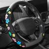 2X Car Auto Suede Steering Wheel Booster Anti-slip Cover Floral Print Universal