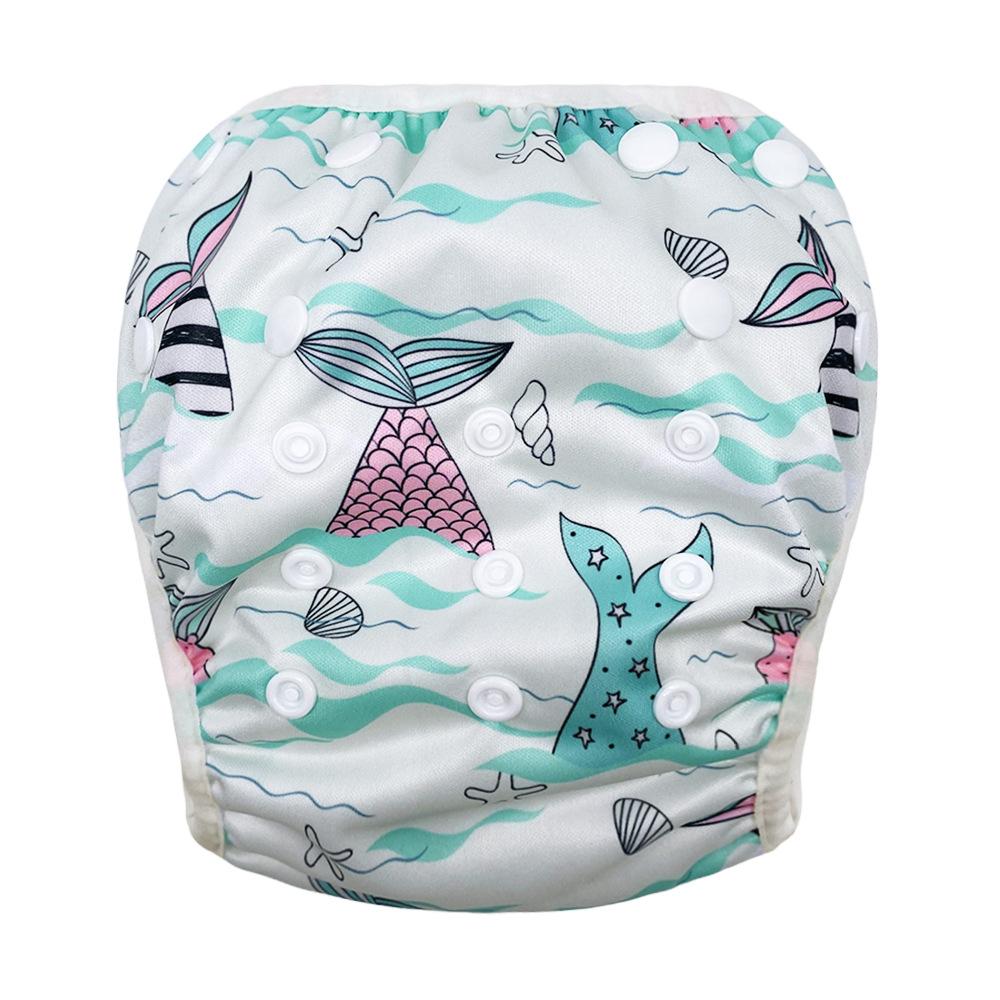 

Cute Swim Diapers For Baby & Toddler Snap One Size Durable Adjustable Baby Boys Swim Diapers For Swimming Lessons Washable