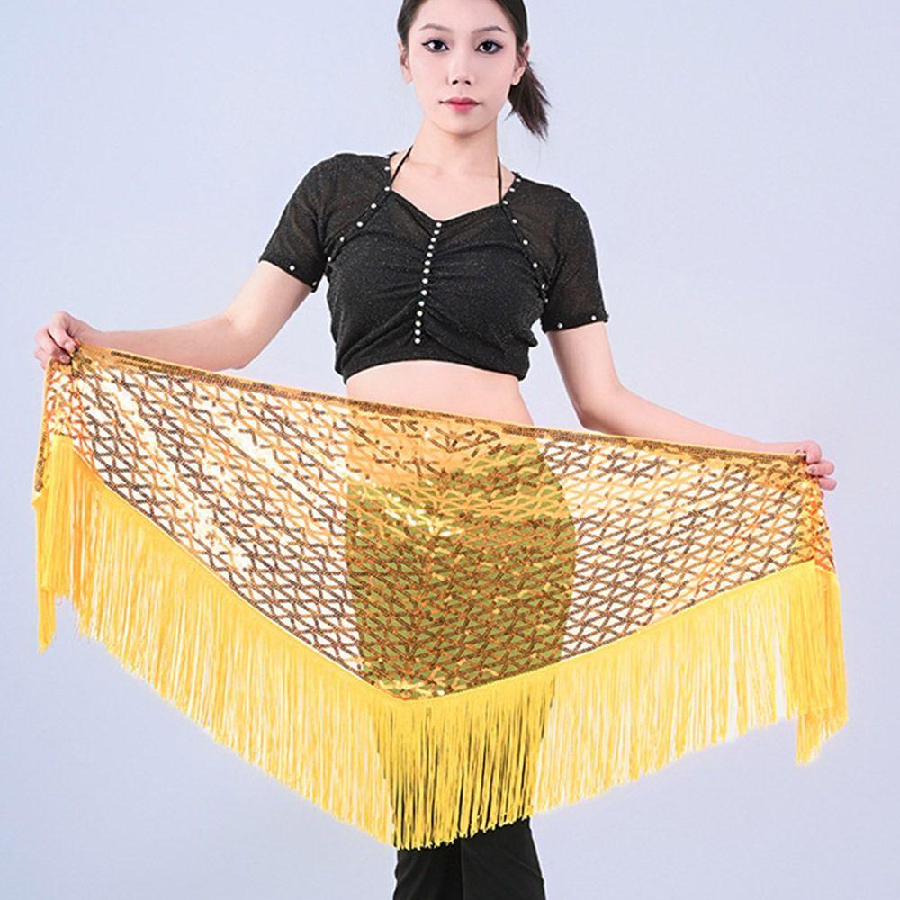 Fashion Tassel Belly Dance Hip Scarf Bohemian Sequins Waist Chain Crochet Dancer Skirt Dance