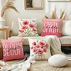Simple Red Print Pattern Home Decor Pillowcase Bedroom Living Room Sofa Decoration Polyester Cushion Cover with Zipper