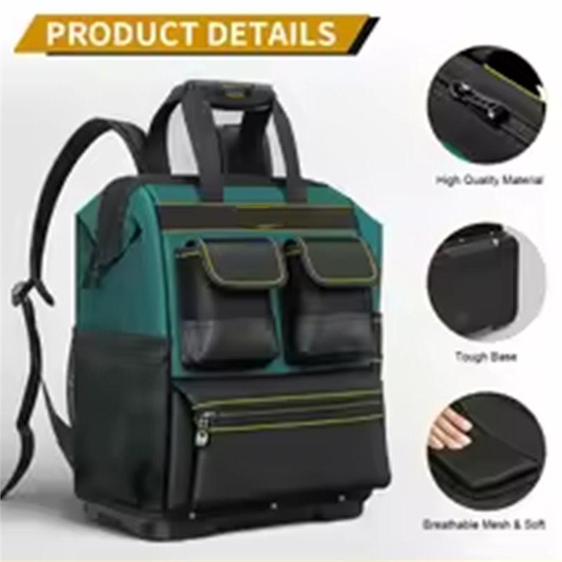 A84E-Tool Backpack Multifunctional Multiple Pockets Large Capacity Rubber Bottom Electrician