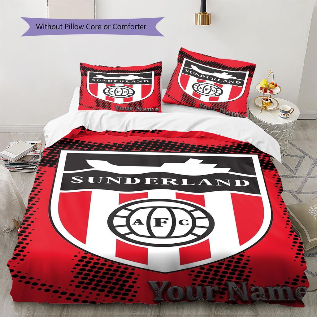 Sunderland A.F Custom Name Pattern Bedding,Quilt Set Quilt Cover Pillowcase Home Birthday Gift(1 * duvet cover + 2 * pillowcase, without core)