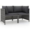 VidaXL 2-seater Garden Sofa with Cushions Grey Wicker