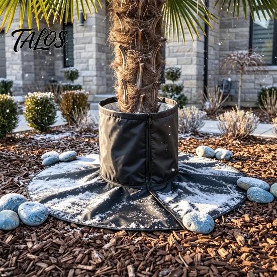 Protective Barrier for Young Trees Palm Tree Root Protector, 3-Layer Winter Freeze Cover with Ground Stakes, Insulation Trunk Wrap Shrubs Garden