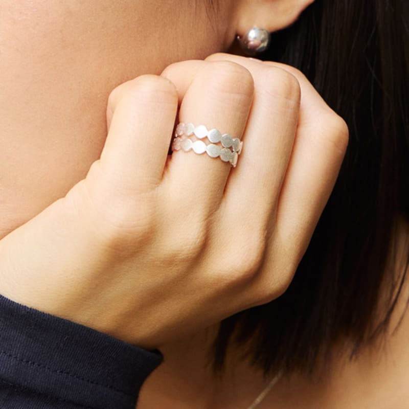 SULTANA Shimmer Grain open ring