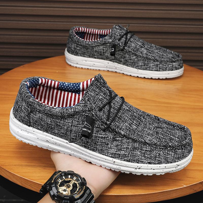 Herren Komfort Slipper Loafer Weiche Penny Loafer Leichtgewichtige Fahrboot Atmungsaktive Freizeit Canvas Slipper Übergröße