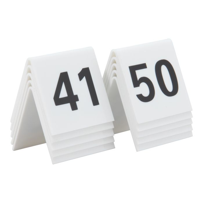 10 chevalets de table pvc blanc numérotés