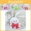 Adorable Bowknot Bear And Bunny Plush Keychain For Bags Cute Cartoon Stuffed Toy